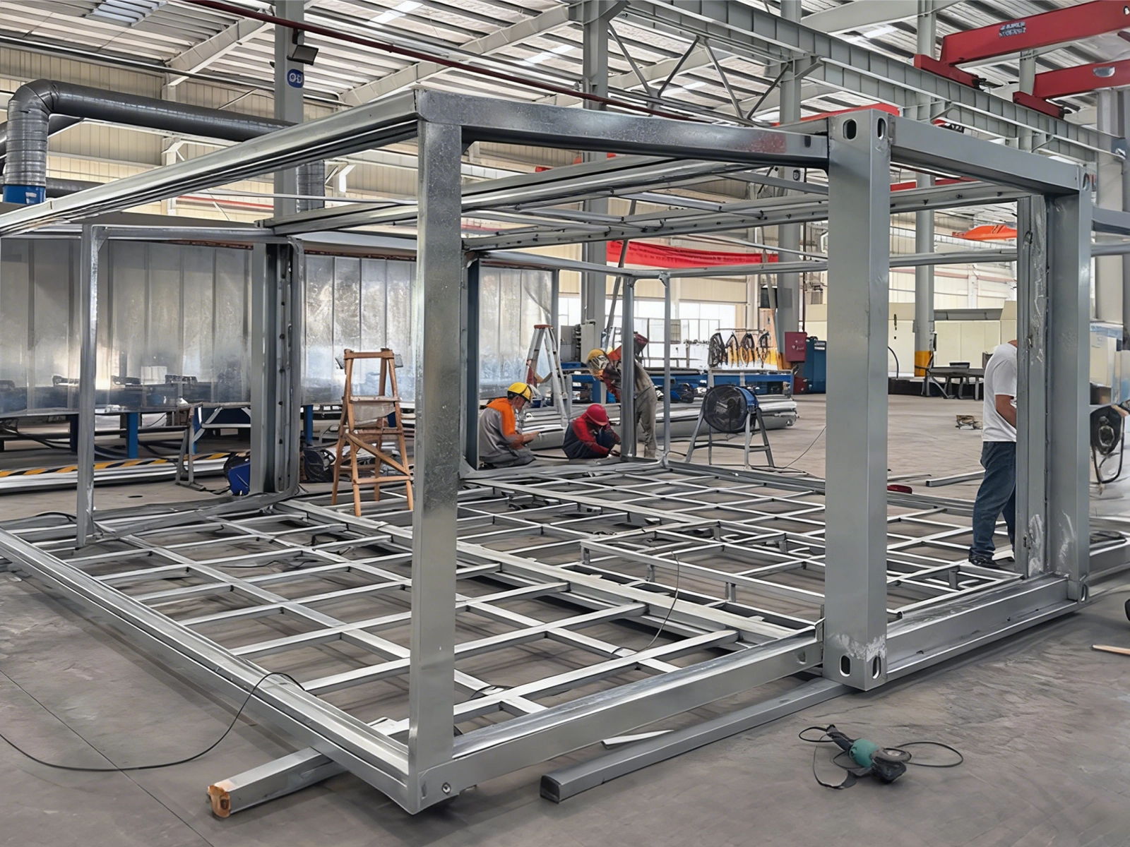 expandable container house main frame, galvanized steel structure, stable and durable