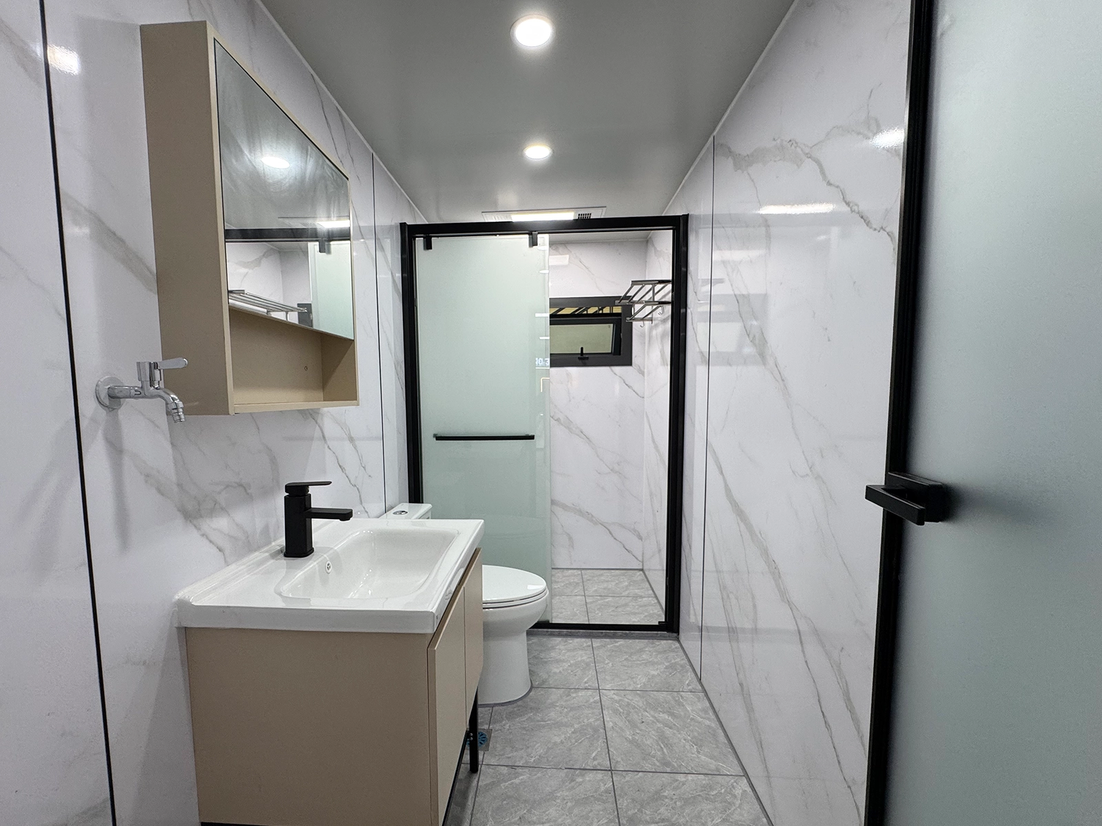 Front view of 30ft Dual-Wing Expandable Container House