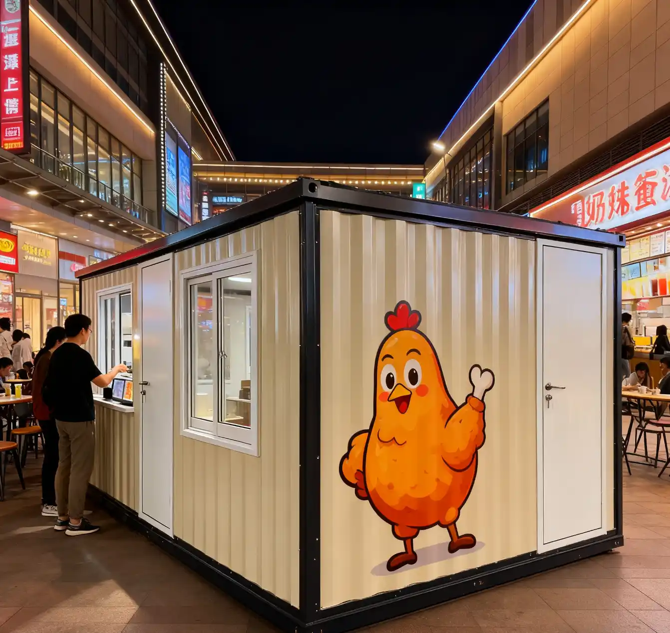 Front facade of modular expandable container house