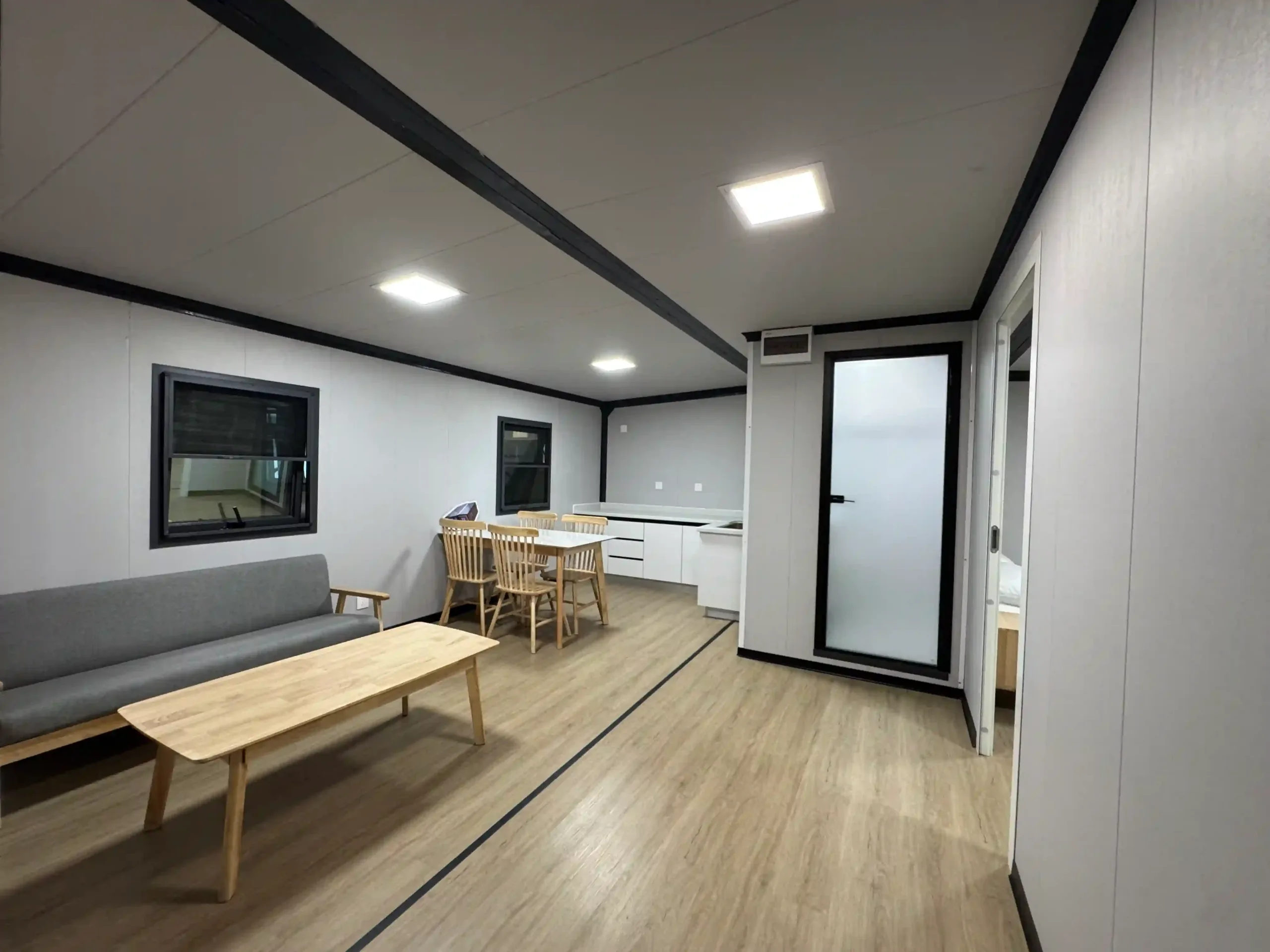 compact_expandable_container_house_interior_01 Interior of compact expandable container house