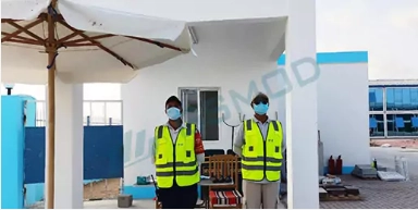 Completed expandable container worker camp supporting ongoing construction project-2