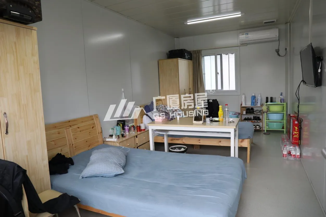 Expandable container homes installed on a construction site for worker accommodation