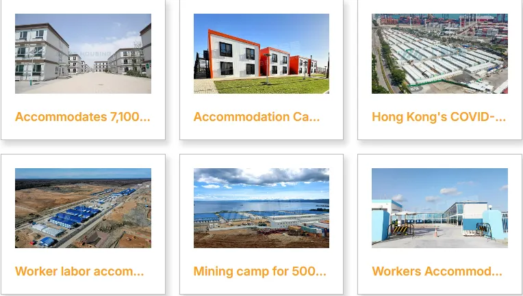GS Housing modular units deployed across construction camps, offices, and accommodation projects worldwide