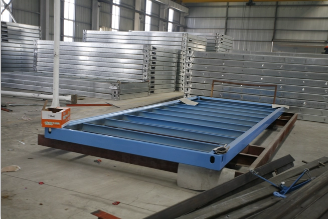 Hot-dip galvanized steel frame used in permanent container housing