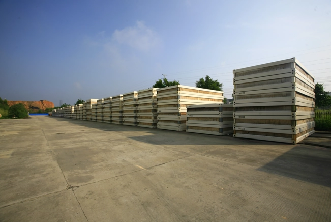 Foldable container houses are deployed on-site for use as temporary housing.