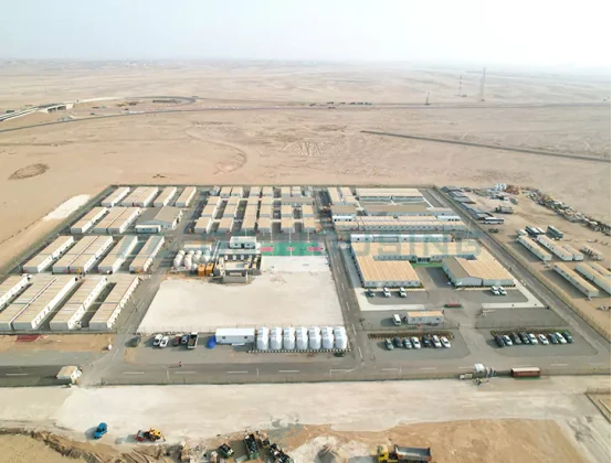 expandable container house layout used in desert worker camp housing solutions with climate-adapted design