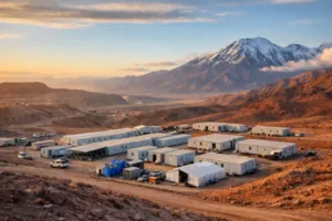 Expandable container worker camp for mining projects in the modular housing market in South America