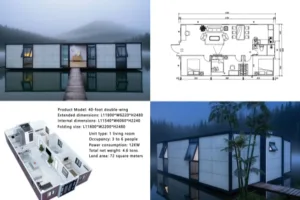 40ft double-wing expandable container house interior layout for large worker camps