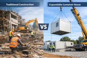 Traditional Construction vs Expandable Container House Cost Advantage Australia | Faster Installation & Lower Labor Cost 