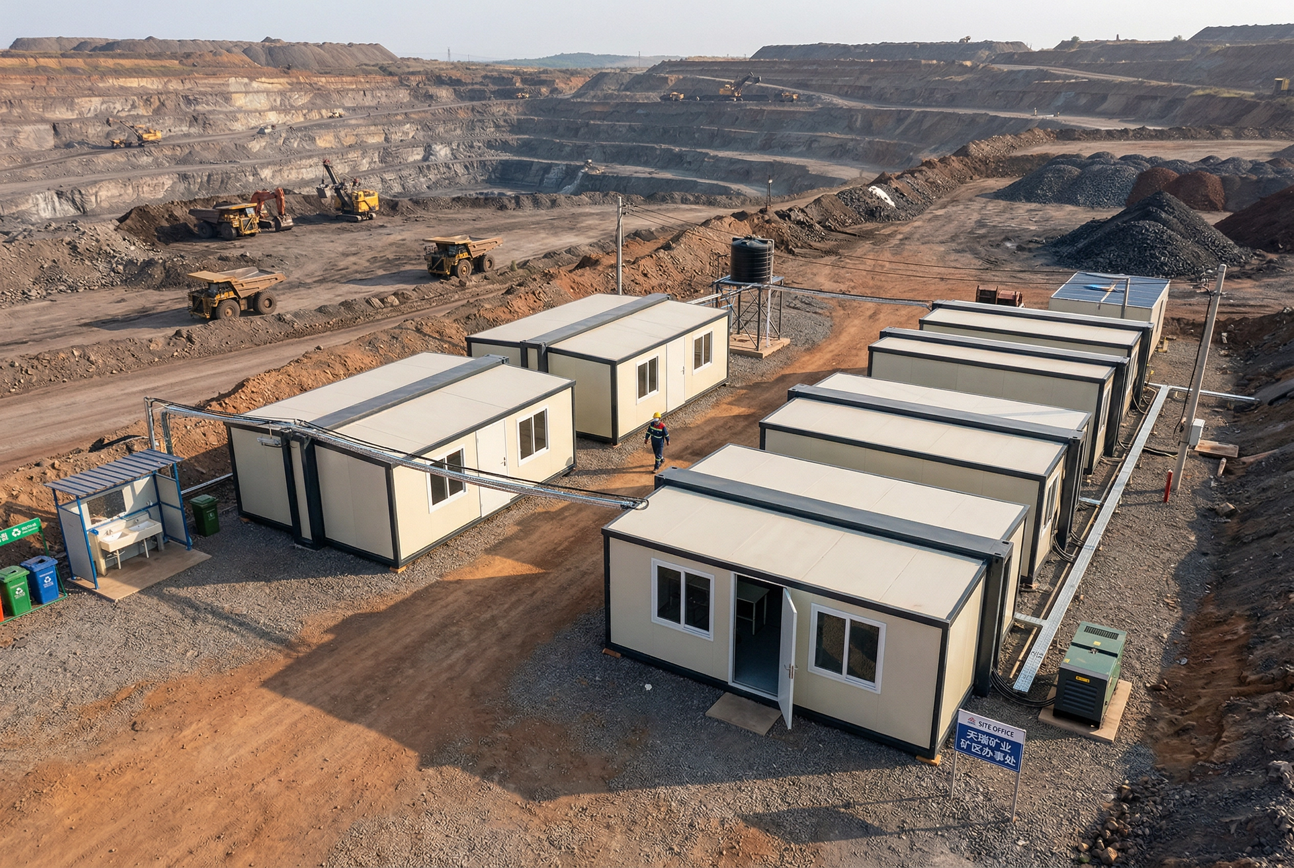 700 Small Expandable Container House for mining camp housing