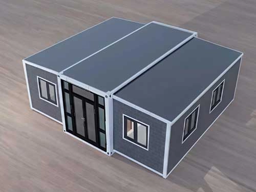 completed expandable container house modular prefab house fully installed with double wing expansion