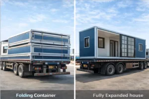 Foldable expandable container house for transport showing prefab container house cost efficiency and expandable prefab house technology