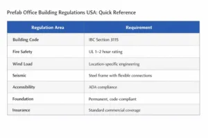 Expandable Container House Office USA: Compliance Guide for Commercial Building Codes 4 Prefab office building regulations USA quick reference for commercial container offices